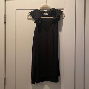 Amanda uprichard black ruffle sleeve dress size P